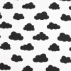 Gardinenstoff Dekostoff Wolken weiß schwarz 1,4m Breite