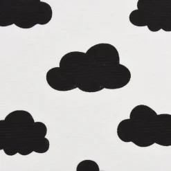 Gardinenstoff Dekostoff Wolken weiß schwarz 1,4m Breite