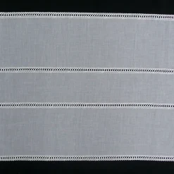 Gardinenstoff Flächenpaneele Tischband weiß mit Stickerei Breite: 47cm