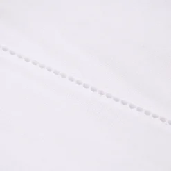 Gardinenstoff Gardinenstores Batistoptik mit doppeltem Abschluss und Häkelborte weiß 275cm