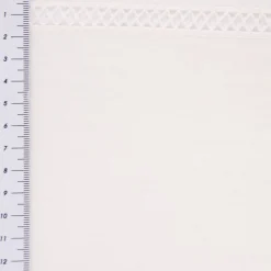 Gardinenstoff Gardinenstores Batistoptik mit doppeltem Abschluss und Häkelborte ecru 280cm