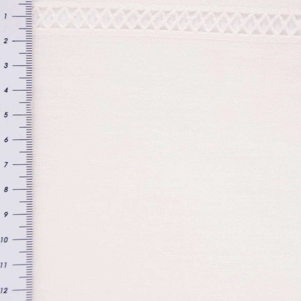 Gardinenstoff Gardinenstores Batistoptik mit doppeltem Abschluss und Häkelborte ecru 280cm