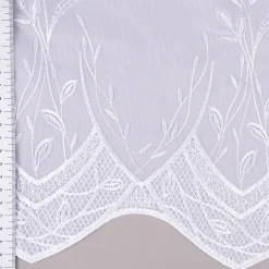 Gardinenstoff Gardinenstores Stickerei Voile Blätter Bordüre weiß 175cm