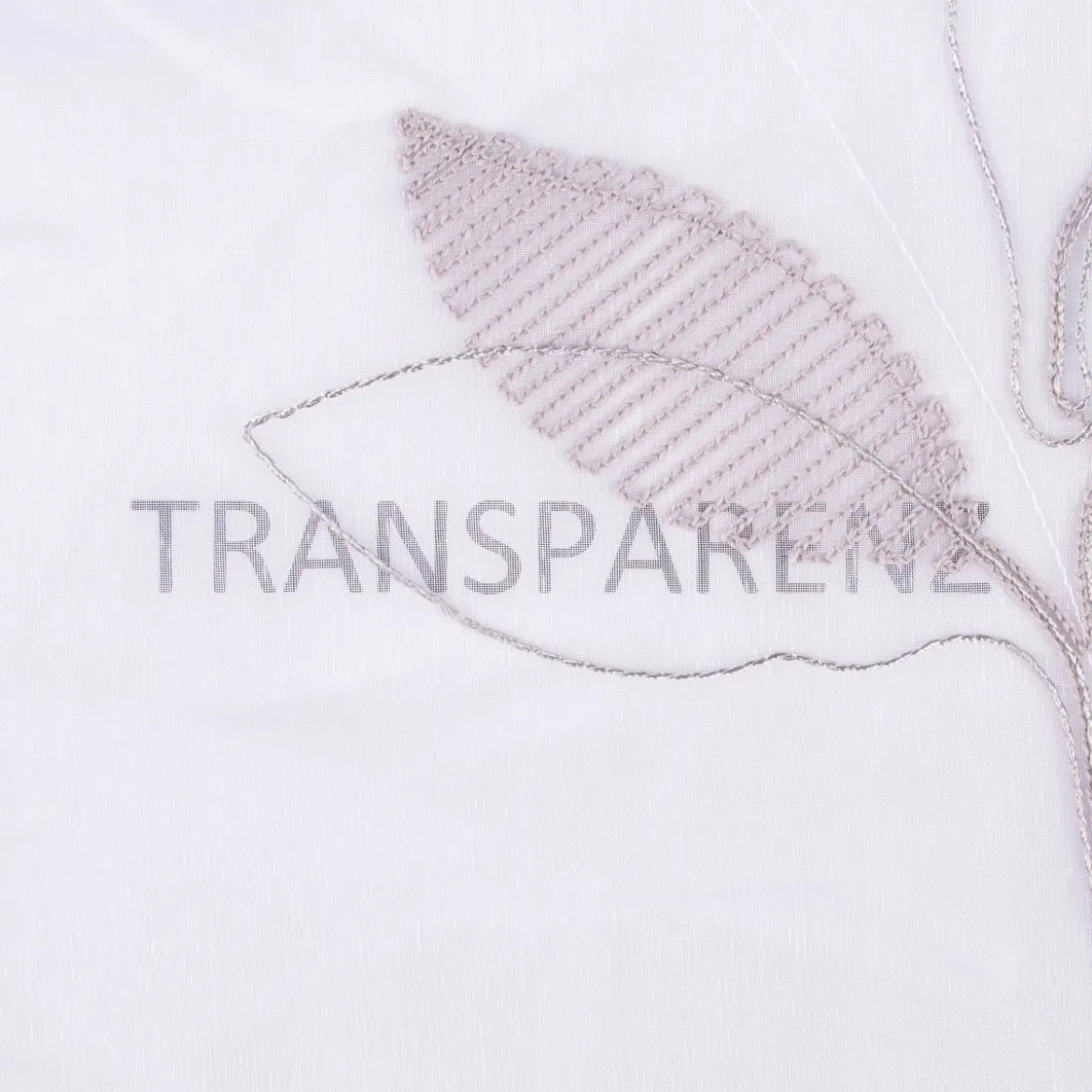 Gardinenstoff Gardinenstores Stickerei Voile Blätter Blüten raumhoch weiß grau 280cm