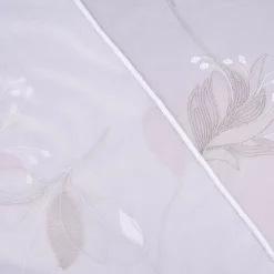 Gardinenstoff Gardinenstores Stickerei Voile Blätter Blüten raumhoch weiß grau 280cm