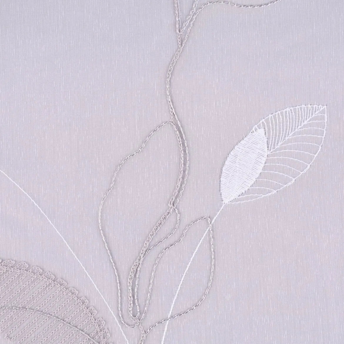 Gardinenstoff Gardinenstores Stickerei Voile Blätter Blüten raumhoch weiß grau 280cm