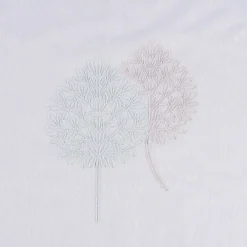 Gardinenstoff Gardinenstores Stickerei Voile Blätter Bäumchen raumhoch weiß mint beige 280cm
