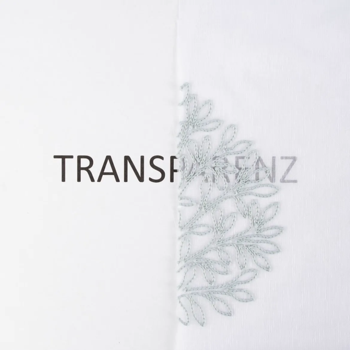 Gardinenstoff Gardinenstores Stickerei Voile Blätter Bäumchen raumhoch weiß mint beige 280cm