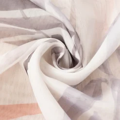 Gardinenstoff Gardinenstores Blätterzweige raumhoch halbtransparent weiß rosa grau 300cm