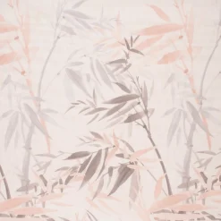 Gardinenstoff Gardinenstores Blätterzweige raumhoch halbtransparent weiß rosa grau 300cm