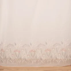 Gardinenstoff Gardinenstores Strukturvoile Stickerei Blumen Gräser ecru altrosa grau 280cm