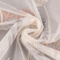 Gardinenstoff Gardinenstores Strukturvoile Stickerei Blumen Gräser ecru altrosa grau 280cm
