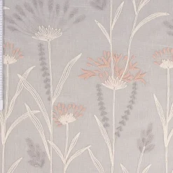 Gardinenstoff Gardinenstores Strukturvoile Stickerei Blumen Gräser ecru altrosa grau 280cm