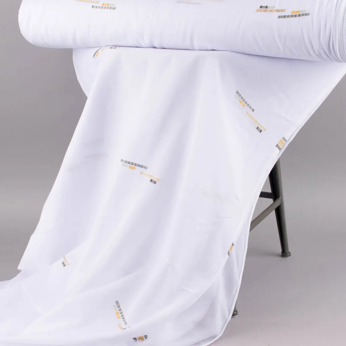 Gardinenstoff Gardinenstores Batistoptik Scherli Rechtecke mit Bleiband weiß grün gelb 280cm