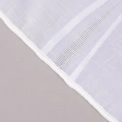 Gardinenstoff Gardinenstores zarte Leinenstruktur Wellenmuster mit Bleiband weiß Meterware 290cm hoch