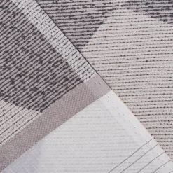 Gardinenstoff halbtransparent Streifen Boucle weiß grau 150cm Breite