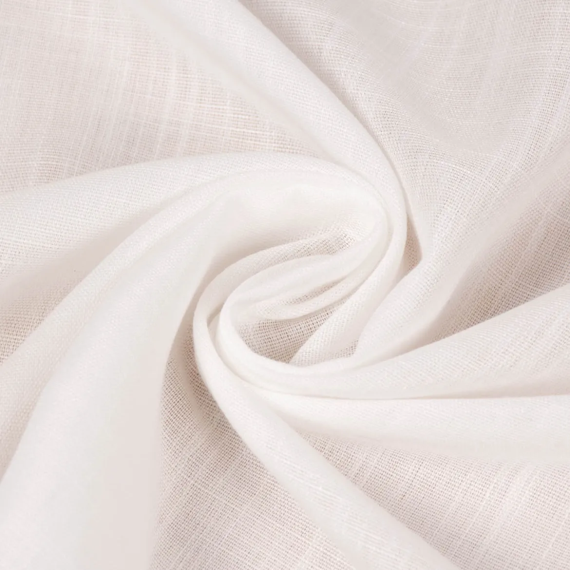 Gardinenstoff Leinenstruktur Soft halbtransparent wollweiß 145cm Breite