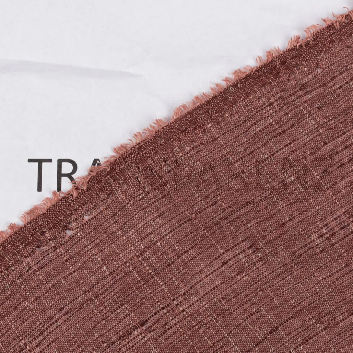 Gardinenstoff Leinenstruktur Leon Eco nachhaltig halbtransparent uni meliert rot 148cm Breite