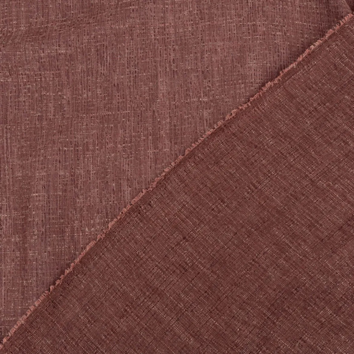 Gardinenstoff Leinenstruktur Leon Eco nachhaltig halbtransparent uni meliert rot 148cm Breite