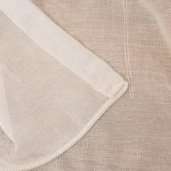 Gardinenstoff Leinenstruktur Stickerei Art Decó wollweiß grau 280cm Breite