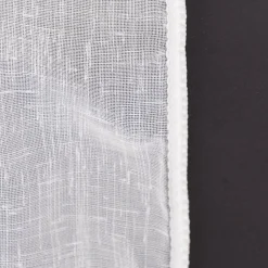 Gardinenstoff Leinenstruktur Stickerei Art Decó wollweiß grau 280cm Breite