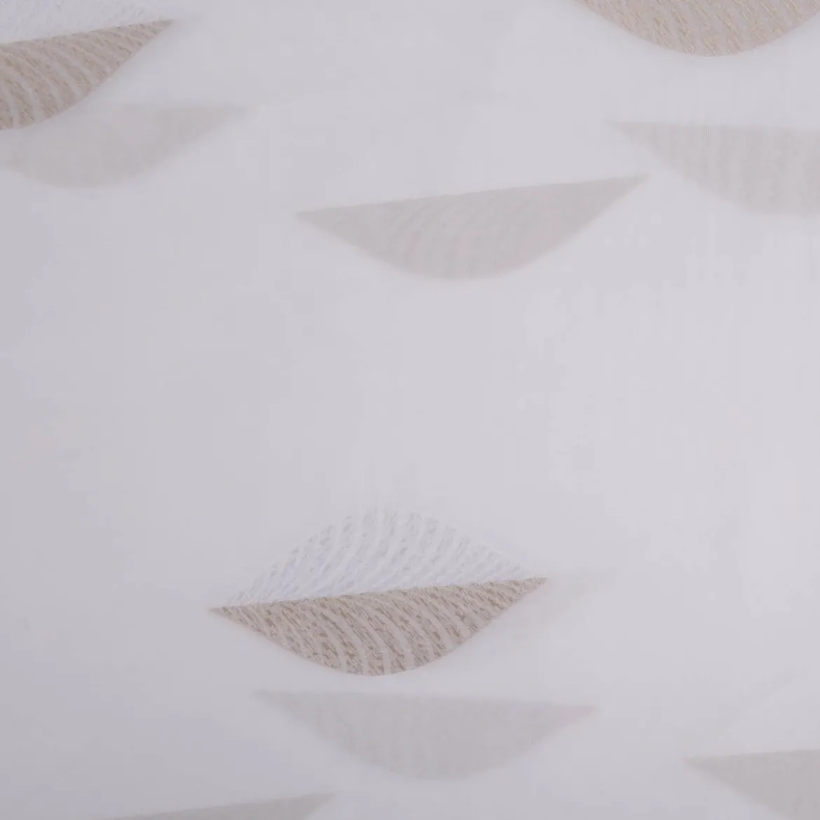 Gardinenstoff Leinenstruktur mit Scherli Blätter weiß taupe 300cm Breite