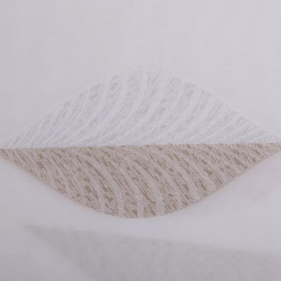 Gardinenstoff Leinenstruktur mit Scherli Blätter weiß taupe 300cm Breite