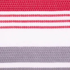 Gardinenstoff Marula transparent Streifen weiß rot grau 148cm Breite