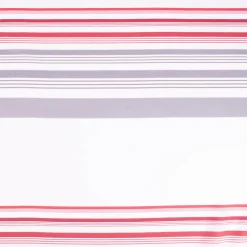 Gardinenstoff Marula transparent Streifen weiß rot grau 148cm Breite