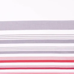 Gardinenstoff Marula transparent Streifen weiß rot grau 148cm Breite