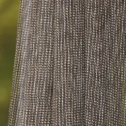 Gardinenstoff Meterware JUWEL Stores mit Metallic-Effekt silberfarbig goldbraun halbtransparent 3,06m Stoffbreite