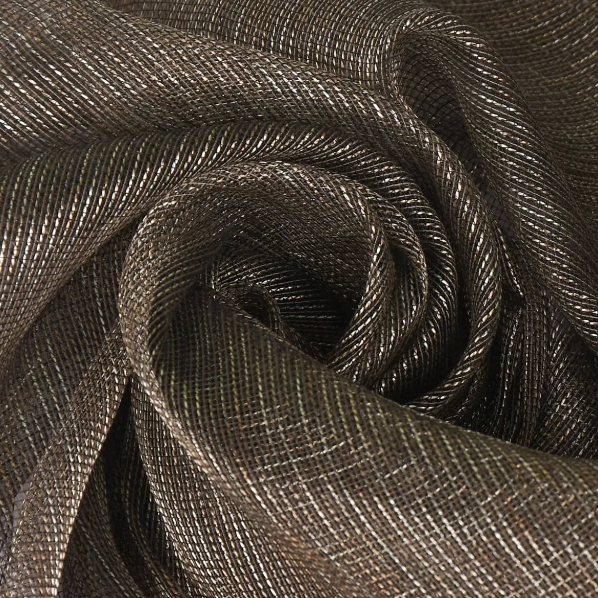 Gardinenstoff Meterware JUWEL Stores mit Metallic-Effekt silberfarbig goldbraun halbtransparent 3,06m Stoffbreite