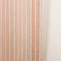Gardinenstoff Meterware mit Bleiband und Bouclé Streifen rosa 3m Höhe