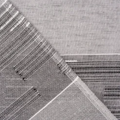 Gardinenstoff natürliche Strukturoptik Streifen halbtransparent grau 150cm Breite