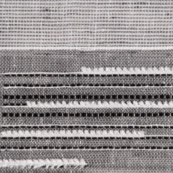 Gardinenstoff natürliche Strukturoptik Streifen halbtransparent grau 150cm Breite