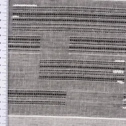 Gardinenstoff natürliche Strukturoptik Streifen halbtransparent grau 150cm Breite
