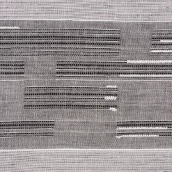 Gardinenstoff natürliche Strukturoptik Streifen halbtransparent grau 150cm Breite