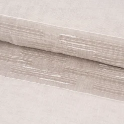 Gardinenstoff natürliche Strukturoptik Streifen halbtransparent beige natur 150cm Breite