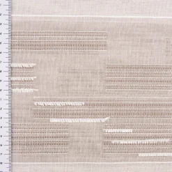 Gardinenstoff natürliche Strukturoptik Streifen halbtransparent beige natur 150cm Breite