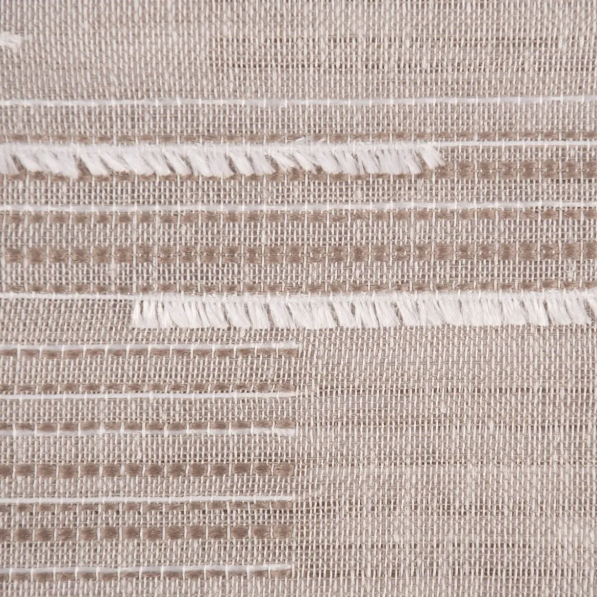 Gardinenstoff natürliche Strukturoptik Streifen halbtransparent beige natur 150cm Breite
