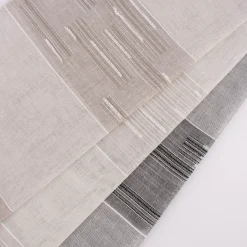 Gardinenstoff natürliche Strukturoptik Streifen halbtransparent beige natur 150cm Breite