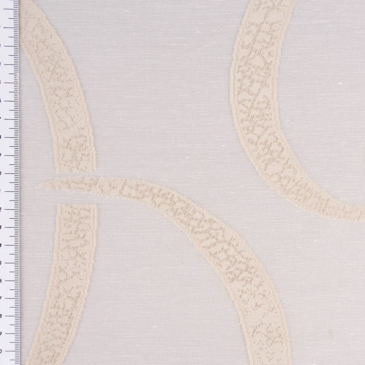 Gardinenstoff Paneele Meterware Scherli LOOP Ringel creme beige 60cm Breite