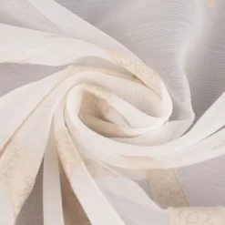 Gardinenstoff Paneele Meterware Scherli LOOP Ringel creme beige 60cm Breite