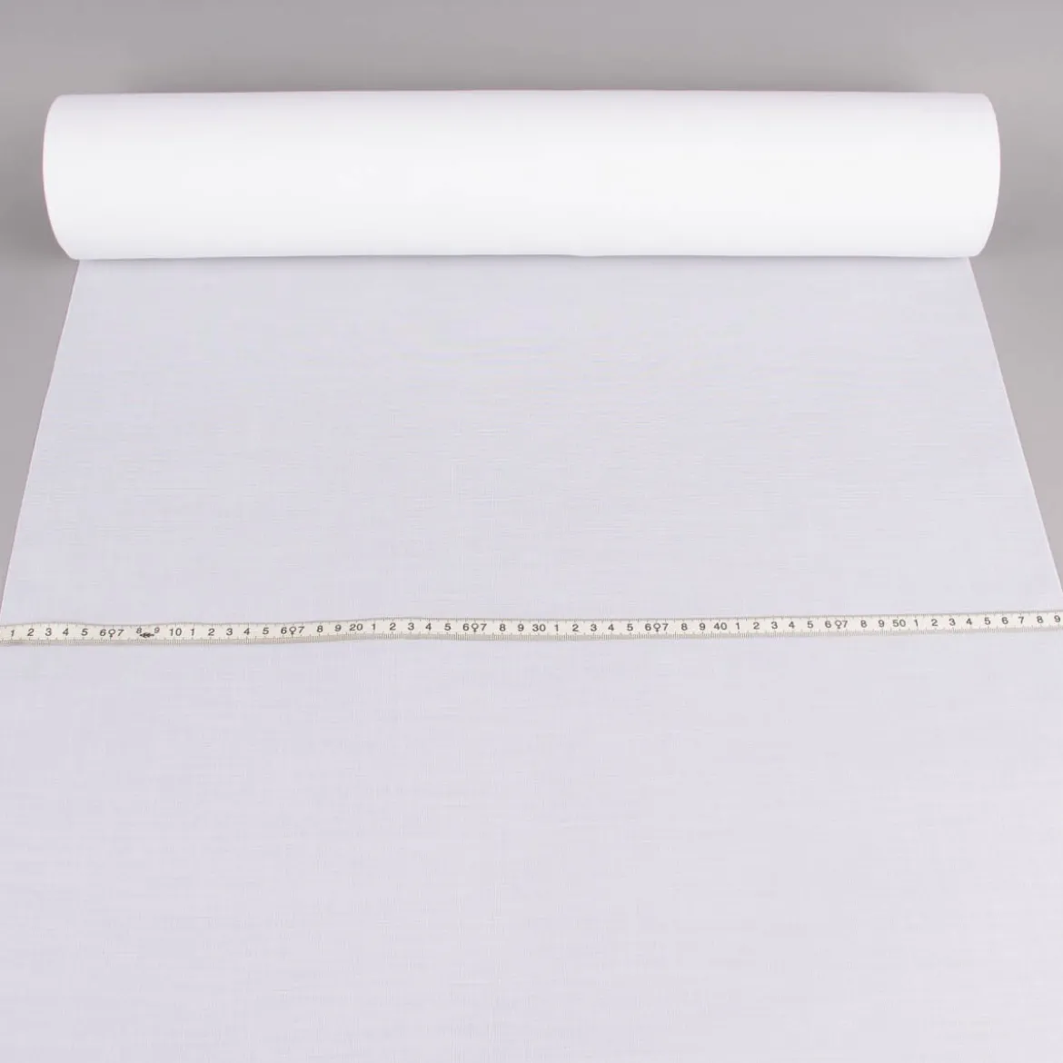 Gardinenstoff Paneele Meterware Libre Eco aus recyceltem Polyester einfarbig wollweiß 60cm Breite