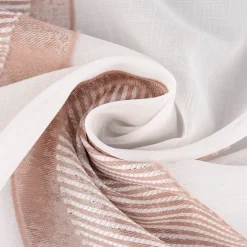 Gardinenstoff Paneele Meterware Scherli Grafik Silbereffekte wollweiß rosenholz 60cm Breite