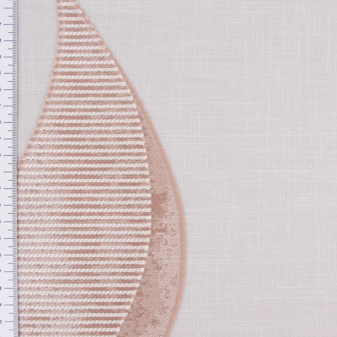 Gardinenstoff Paneele Meterware Scherli Grafik Silbereffekte wollweiß rosenholz 60cm Breite