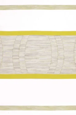 Gardinenstoff Scherli Emiliana halbtransparent Streifen weiß grün 152cm Breite