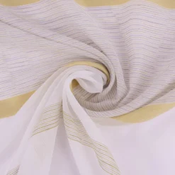 Gardinenstoff Scherli Emiliana halbtransparent Streifen weiß grün 152cm Breite