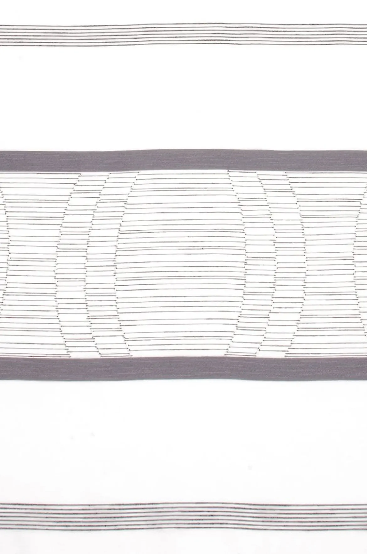 Gardinenstoff Scherli Emiliana halbtransparent Streifen weiß grau 152cm Breite