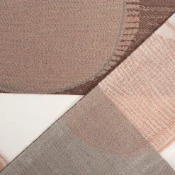 Gardinenstoff Scherli Jacquard Querstreifen halbtransparent weiß taupe 150cm Breite